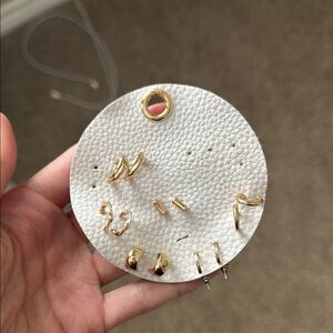 Gold Hoop and Stud Earring Set